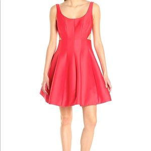 Halston Heritage Silk Faille Dress w/ cutouts